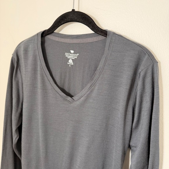 Segments 100% Merino Wool Long Sleeve Shirt Woolmark Lightweight Base Layer LRG - Picture 3 of 13